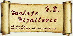 Hvaloje Mijailović vizit kartica